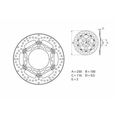 Δισκοπλακα Εμπρος Πλευστη Oro Kawasaki Kx125/250/500, Kxf250, Klx250/650, Suzuki Rmz250 78B40810 | Brembo