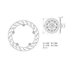 Δισκοπλακα Πισω Oro Bmw R850/1100/1150, K1200, R1200 68B407C8 | Brembo