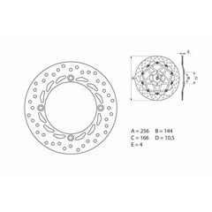 Δισκοπλακα Εμπρος Oro Honda Cb450, Nx650 Dominator, Xl650 V Transalp 68B407A5 | Brembo