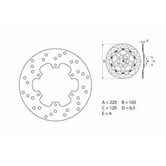 Δισκοπλακα Εμπρος Oro Piaggio Liberty 50/125/150, Zip 125, Vespa Gts 250/300 68B40738 | Brembo