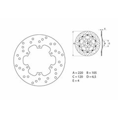 Δισκοπλακα Εμπρος Oro Piaggio Liberty 50/125/150, Zip 125, Vespa Gts 250/300 68B40738 | Brembo