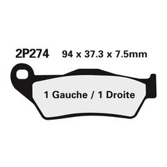 Τακακια Φρενων Off-Road Ημι-Μεταλλικα - 2P-274Gs | Nissin