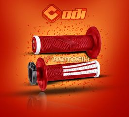 Χειρολαβες Emig Pro V2 Lock-On Grips Full Diamond Κοκκινο/Ασπρο | Odi