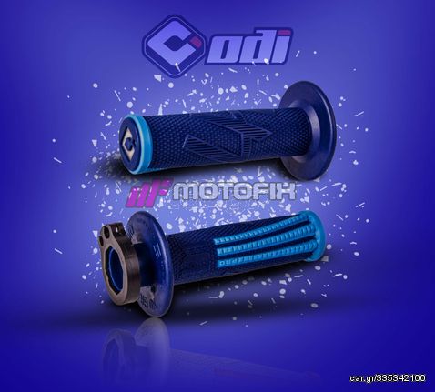 Χειρολαβες Emig Pro V2 Lock-On Grips Full Diamond Μπλε/Γαλαζιο | Odi