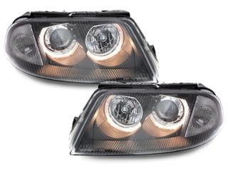 ΦΑΝΑΡΙΑ ΕΜΠΡΟΣ Headlights VW Passat 3BG (2000-2004) 2 Halo Rims Black