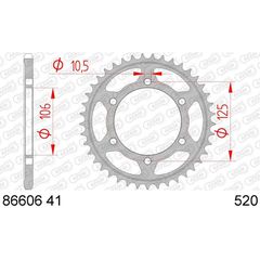 Γραναζι Πισω Ατσαλινο 86606 - 520 | Afam
