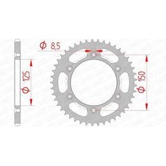 Γραναζι Πισω Ατσαλινο Cfmoto 450Mt 45T 71304 - 520 | Afam