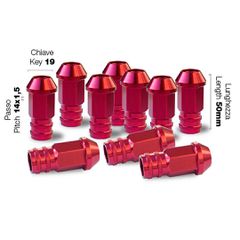 Simoni Racing Παξιμάδια Κωνικά 14x1.5 (50mm) Κόκκινο με κλειδί 19mm 10τμχ