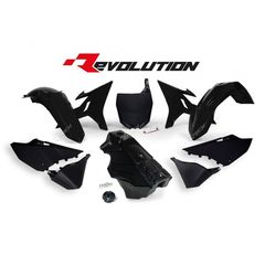 Racetech Revolution Plastic Kit + Gas Tank Black Yamaha Yz125/250