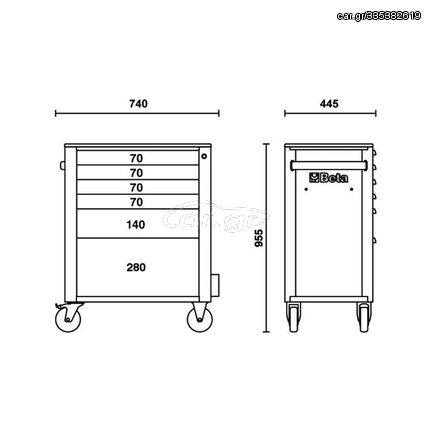 Beta Rsc24/6 Mobile Roller Cab 6 Drawers