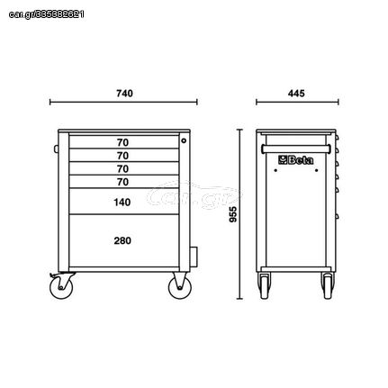 Beta Rsc24/6 Mobile Roller Cab 6 Drawers