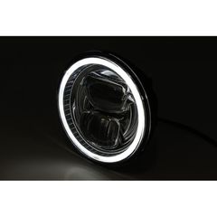 Highsider Led Main Head Light Insert Type7 With Parking Light Ring, Round, Black, 5 3/4"-thumb-2