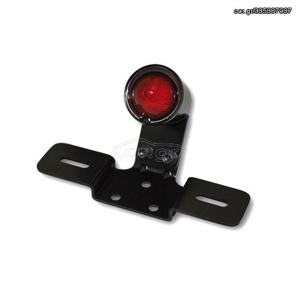 Shin Yo Led Taillight Old School Typ3, Black, Red Glass, With Number Plate Holder