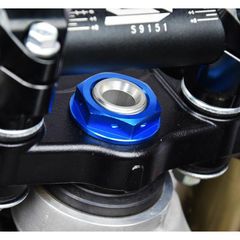 Scar Steering Stem Nut Blue Kawasaki Kx250F