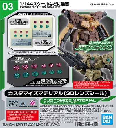 30MM - Customize Material (3D Lens Stickers) - Model Kit