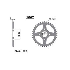 Γραναζι πισω  FE SPROCKETS FE1067.34 Sym 250 ATVLANDER 05-07 - (10110-882)