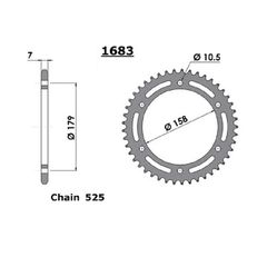 Γραναζι πισω FE1683.45/4427 45 C45 Aprillia Caponord 1000 01-08/03-08 45Δ PBR - (10110-890)