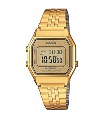Ψηφιακό ρολόι χειρός Vintage  με μεταλλικό μπρασελέ σε χρυσό χρώμα Casio LA-680WEGA-9E