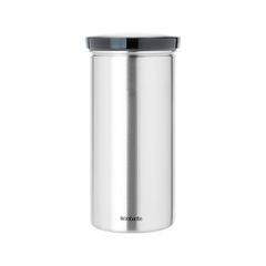 Brabantia 646988 Βάζο για 18 κάψουλες καφέ Matt Steel Fingerprint Proof, Grey Lid