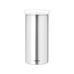 Brabantia 646989 Βάζο για 18 κάψουλες καφέ Matt Steel Fingerprint Proof, Transparent Lid