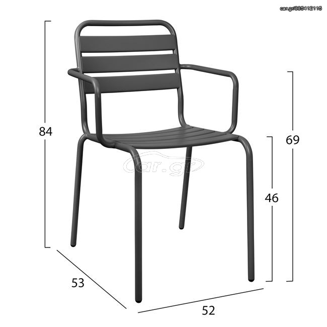 ΚΑΡΕΚΛΑ ΠΟΛΥΘΡΟΝΑ ΜΕΤΑΛΛΙΚΗ ΑΝΘΡΑΚΙ 52x53x84 εκ. FB95006.01