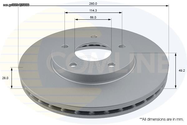 ΕΠΙΧΡΙΣΜΕΝΗ ΔΙΣΚΟΠΛΑΚΑ ΕΜΠΡΟΣΘ.NISSAN COMLINE ADC0260V