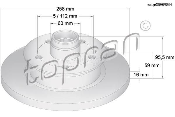 ΔΙΣΚΟΠΛΑΚΑ TRANS. `86- 15mm. TOPRAN 103264