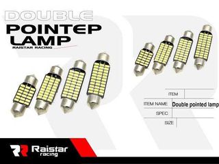 Set Λαμπάκια LED Πλαφονιέρας C5W 12V 39mm FLUX Λευκό 30 SMD