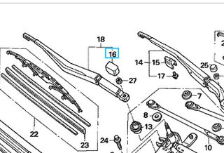 Κάλυμμα βραχίωνα υαλοκαθαριστήρα Honda Accord 4dr '04- '08 (76601SEA003) Arm Cover