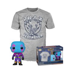 Funko Pop! Tee (Adult): Guardians of the Galaxy - Drax (Blacklight) Vinyl Figure and T-Shirt (S)