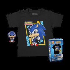 Funko Pocket Pop! Tee (Child): Sonic (Flocked) Vinyl Figure and T Shirt (L)
