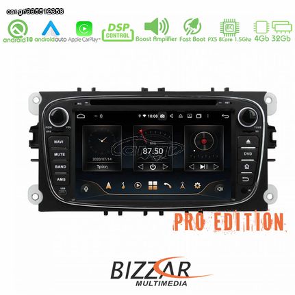 Bizzar Pro Edition Ford 2007-> Android 10 8core Navigation Multimedia (Μαύρο Χρώμα)