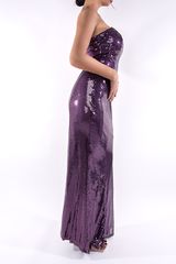 Maxi strapless φόρεμα με παγιέτα-ΜΩΒ