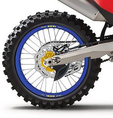 Τροχος Πισω Tubeless 18X4,25X36T Μπλε Στεφανι/Χρυσο Κεντρο/Ασημι Ακτινεσ/Ασημι Καψουλια | Haan Wheels