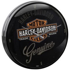 Ρολόι τοίχου Μεταλλικό Μαύρο Wallclock Harley Davidson *Genuine* 31cm