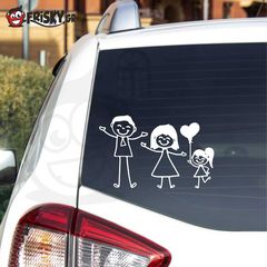 Happy family on board – Οικογένεια με ένα κοριτσάκι Αυτοκόλλητο Λευκό