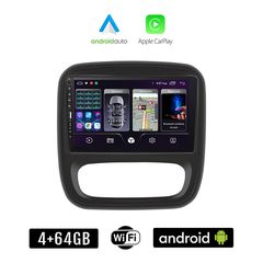 OPEL VIVARO (2014 - 2020) Android οθόνη αυτοκίνητου 4+64GB με GPS WI-FI (ηχοσύστημα αφής 9" ιντσών Apple CarPlay Android Auto 4GB Car Play Youtube Playstore MP3 USB Radio Bluetooth Mirrorlink εργ