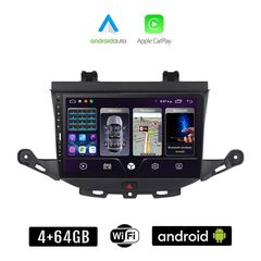 OPEL ASTRA K (μετά το 2015) Android οθόνη αυτοκίνητου 4+64GB με GPS WI-FI (ηχοσύστημα αφής 9" ιντσών Apple CarPlay Android Auto 4GB Car Play Youtube Playstore MP3 USB Radio Bluetooth Mirrorlink ε