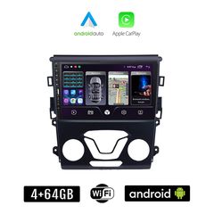 FORD MONDEO (μετά το 2013) Android οθόνη αυτοκίνητου 4+64GB με GPS WI-FI (ηχοσύστημα αφής 9" ιντσών Apple CarPlay Android Auto 4GB Car Play Youtube Playstore MP3 USB Radio Bluetooth Mirrorlink ερ