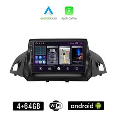FORD KUGA (μετά το 2013) Android οθόνη αυτοκίνητου 4+64GB με GPS WI-FI (ηχοσύστημα αφής 9" ιντσών Apple CarPlay Android Auto 4GB Car Play Youtube Playstore MP3 USB Radio Bluetooth Mirrorlink εργο