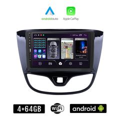 OPEL KARL (2014 - 2019) Android οθόνη αυτοκίνητου 4+64GB με GPS WI-FI (ηχοσύστημα αφής 9" ιντσών Apple CarPlay Android Auto 4GB Car Play Youtube Playstore MP3 USB Radio Bluetooth Mirrorlink εργοσ