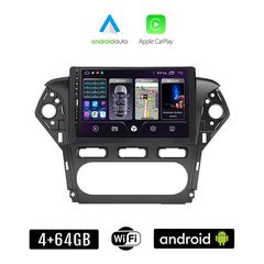 FORD MONDEO (2010 - 2013) Android οθόνη αυτοκίνητου 4+64GB με GPS WI-FI (ηχοσύστημα αφής 9" ιντσών Apple CarPlay Android Auto 4GB Car Play Youtube Playstore MP3 USB Radio Bluetooth Mirrorlink εργ