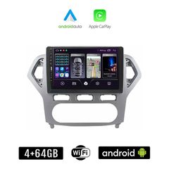 FORD MONDEO (2007 - 2010) Android οθόνη αυτοκίνητου 4+64GB με GPS WI-FI (ηχοσύστημα αφής 9" ιντσών Apple CarPlay Android Auto 4GB Car Play Youtube Playstore MP3 USB Radio Bluetooth Mirrorlink εργ