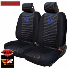FIAT ΚΑΛΥΜΜΑΤΑ ΤΕΧΝΟΔΕΡΜΑ RUBI ΜΑΥΡΟ ME ΜΠΛΕ ΚΕΝΤΗΜΑ FIAT ΣΕΤ 2ΤΜΧ