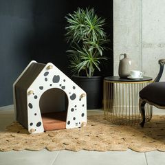 Crete Ξύλινο Σπίτι Σκύλου σε Λευκό χρώμα 55x53x60cm Small e-WOOD Collection