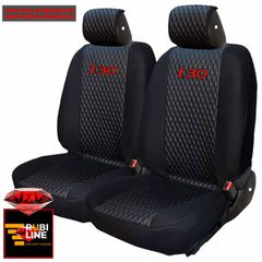 HYUNDAI i30 ΚΑΛΥΜΜΑΤΑ ΤΕΧΝΟΔΕΡΜΑ RUBI ΜΑΥΡΟ ME ΚΟΚΚΙΝΟ ΚΕΝΤΗΜΑ i30 ΣΕΤ 2ΤΜΧ