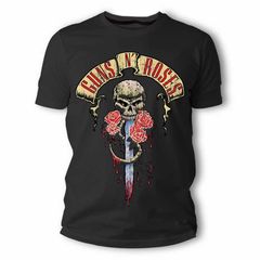 Guns N' Roses Dagger Skull Μπλουζάκι T-shirt σε Μαύρο χρώμα TS70004