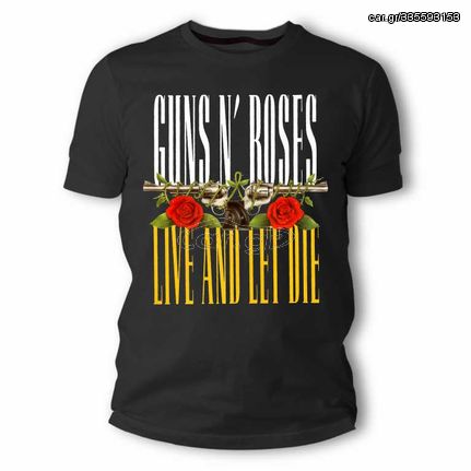 Guns N' Roses Live and Let Die Μπλουζάκι T-shirt σε Μαύρο χρώμα TS70008