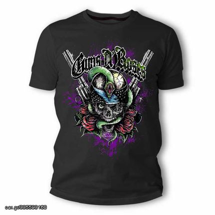 Guns N' Roses Skull Snake Μπλουζάκι T-shirt σε Μαύρο χρώμα TS70006