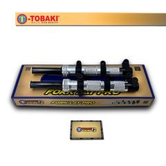 ΚΑΛΑΜΙΑ ΕΜΠΡΟΣ  ΜΕ ΜΠΟΥΚΑΛΕΣ ΣΕΤ TOBAKI RACING PRO ΓΙΑ ΧΑΜΗΛΩΜΑ (-8CM) ΜΑΥΡΕΣ CNC YAMAHA CRYPTON X135